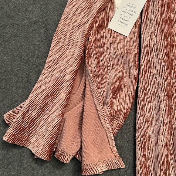 NWT Eloquii Pink Plisse Velvet Open Back Dress - Picture 4 of 9